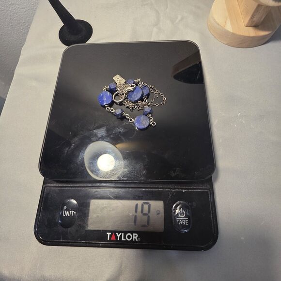 Vintage Natural Lapis and Sterling Silver Necklace And Bracelet - Picture 9 of 10